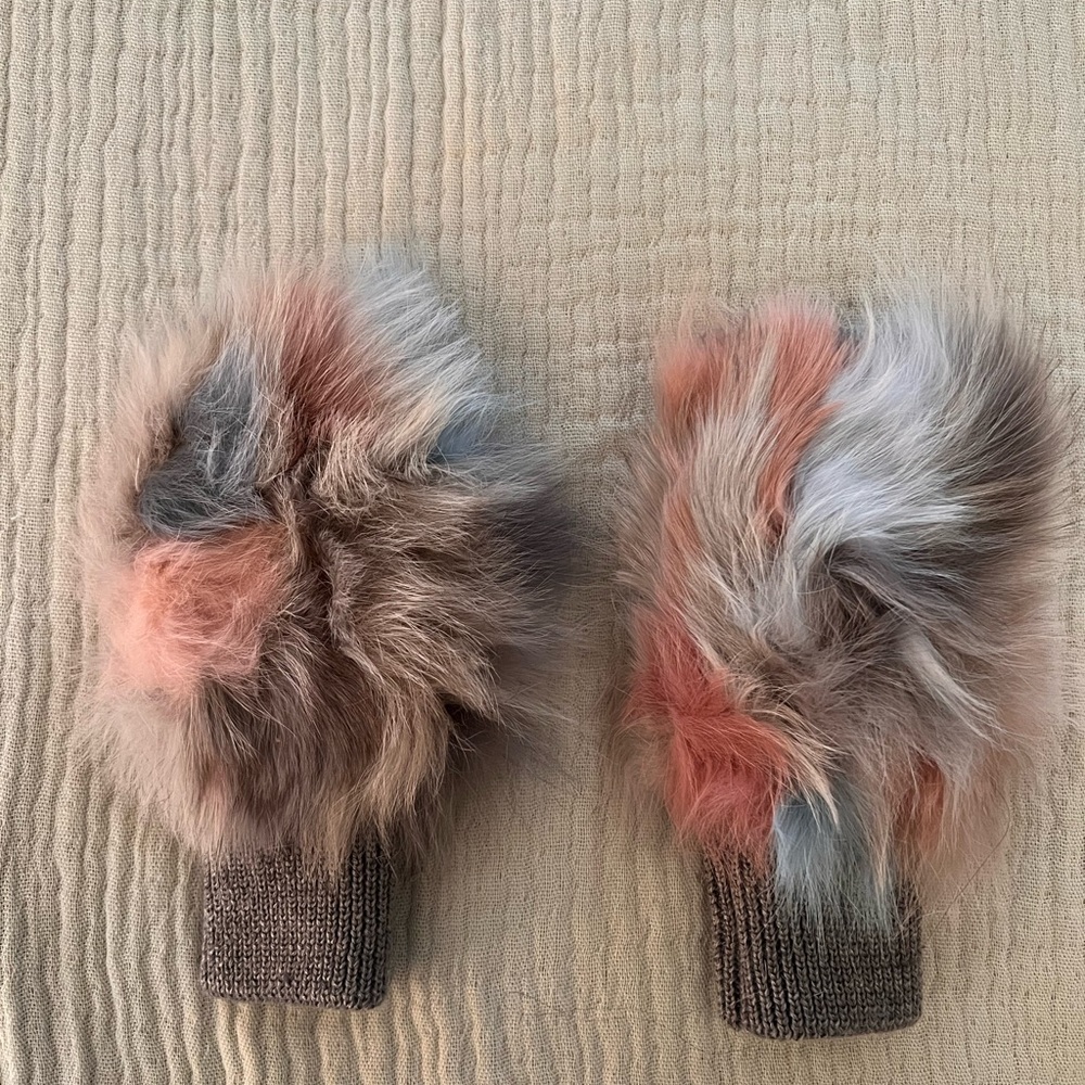 Jocelyn Multicolor Fur Mittens